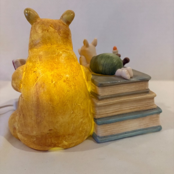 Vintage Disney Classic Winnie Pooh Piglet Book Reading Night Light Nursery Lamp - Picture 3 of 10